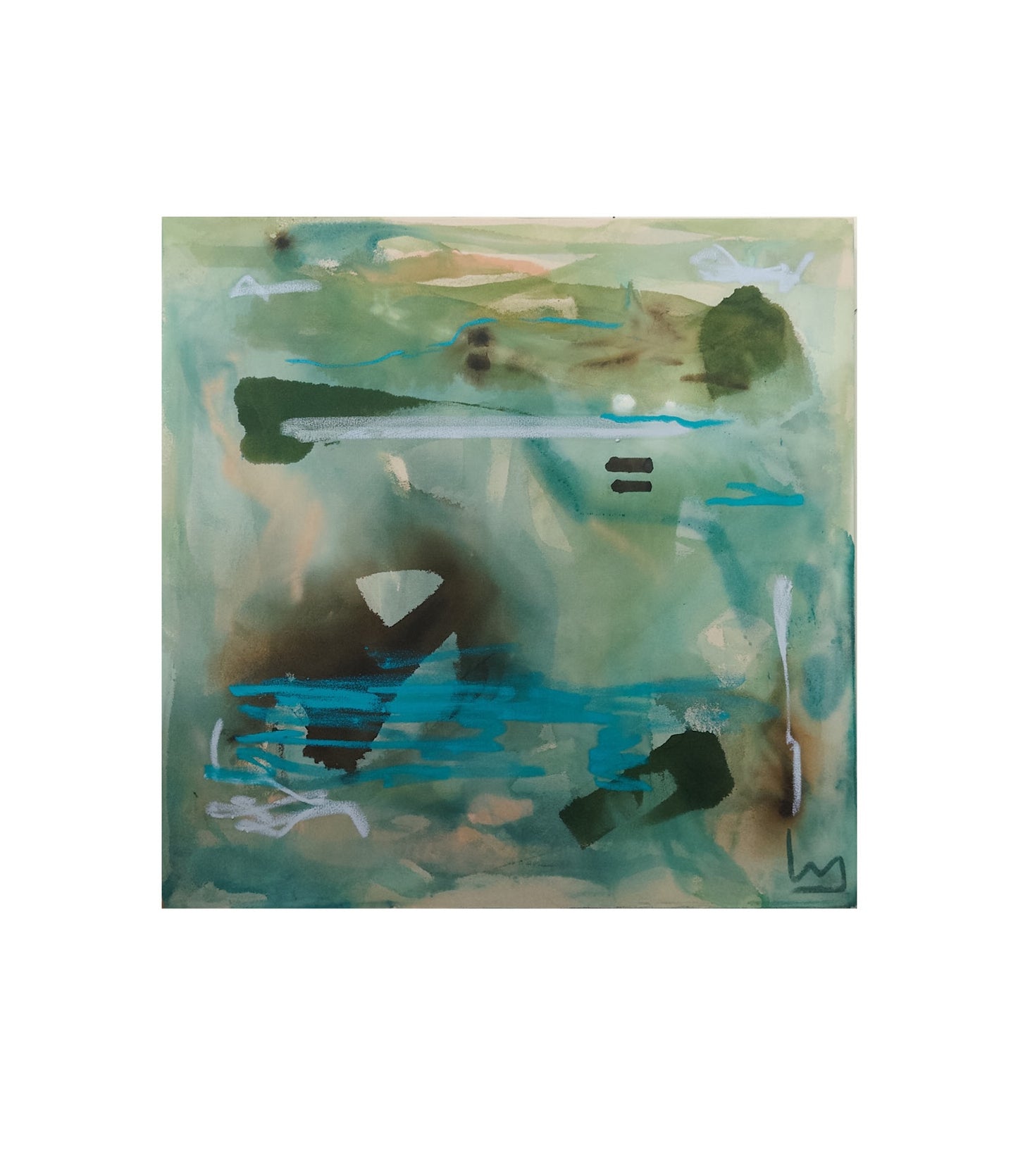 "somewhere on the water” · 40" x 40”