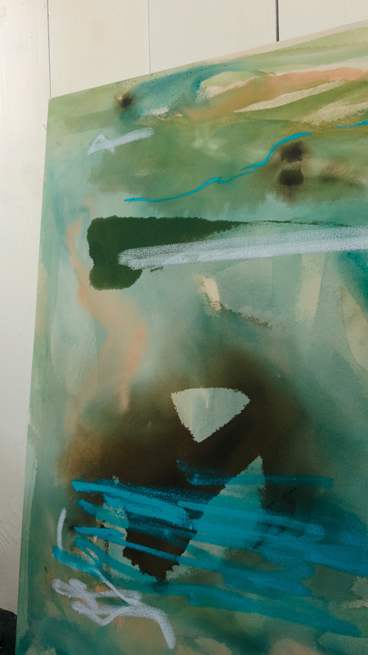 "somewhere on the water” · 40" x 40”