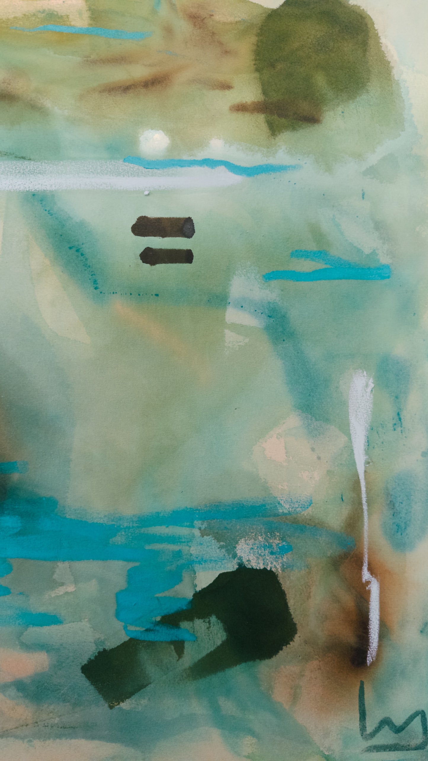"somewhere on the water” · 40" x 40”